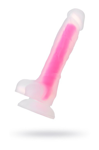 Штучки-Дрючки - Фаллоимитатор светящийся в темноте, 18х3.5 см (розовый)
