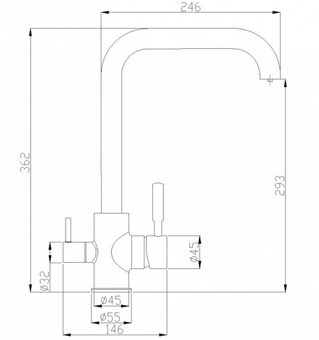 Смеситель для кухонной мойки с подключением к фильтру ZORG Steel Hammer (SH 715 CR), хром