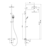 Душевая система с термостатом и изливом для ванны IDDIS Torr (TORSBBTi06)