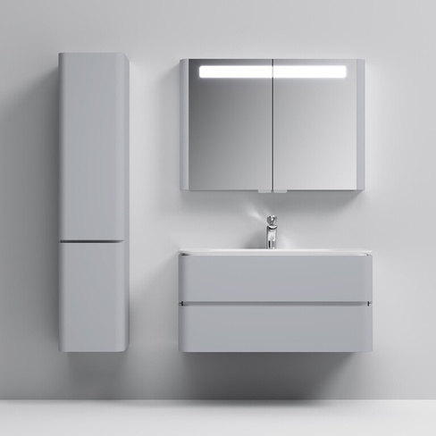 Зеркальный шкаф с подсветкой 100 см, AM.PM Sensation (M30MCX1001FG), серый шелк