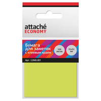Стикеры Attache Economy 51x51 мм неоновый желтый (1 блок на 100 листов)