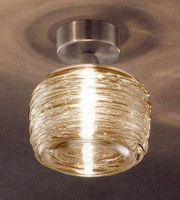 DAMASCO FA P точечный светильник потолочный, темно желтое стекло, никель, 1*60W G9, Vistosi