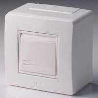 DKC Коробка в сборе с выключателем, белая Электроустановочные изделия - "Brava"