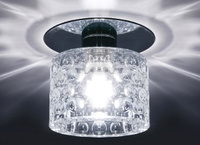Donolux Светильник встраиваемый декоративный хрустальный, хром D 80х80 H 100 мм, галог. лампа G9,max Downlight