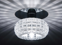 Donolux Светильник встраиваемый декоративный хрустальный, хром D 90х90 H 85 мм, галог. лампа G9,max Downlight