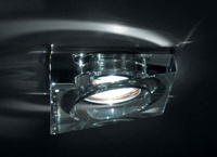 Donolux Светильник встраиваемый декоративный хрустальный, хром L 100 W 100 H 80 мм, галог. лампа MR1 Downlight