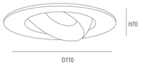 Donolux Светодиодный светильник встраив., диммируемый АС110-265В, 10W, 3000K, 1000 LM, Цвет-серебро