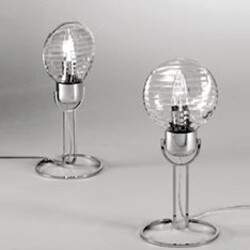 Fabbian Настольная лампа "Agua" 1х60W E14 прозрачное стекло, металл хром