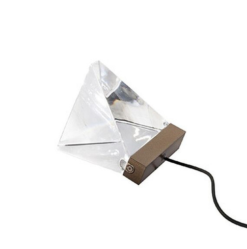 Fabbian Настольный светильник "TRIPLA" 1x4,3W LED 3000K 540lm Cri>80, 9.8х8.8cm, окраш. в бронзовый, прозрач. хрусталь