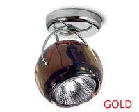Fabbian Светильник настенно-потолочный "Beluga Colour" 1х75W GU10 горчичное стекло, золото