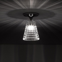 Fabbian Светильник потолочный "FLOW" ᴓ12cm, h13.2cm L19cm, 1х48W, G9, прозрач. стекло PbO 24%, хром