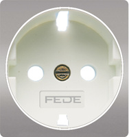 FEDE Обрамление розетки 2к+з,цвет bright chrome белый (используется ТОЛЬКО с мех. FD16523) Fede