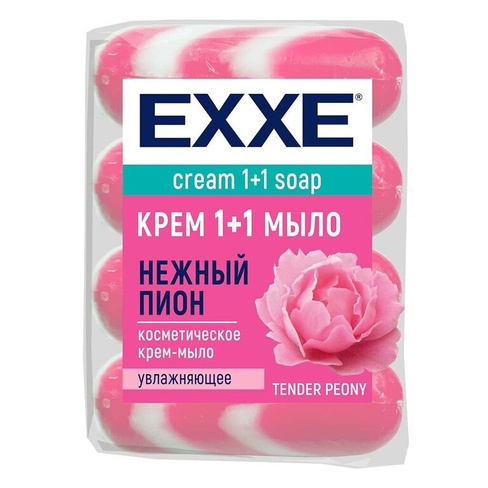 Крем-мыло Exxe, 1+1 Нежный пион, 4 шт, 90 г