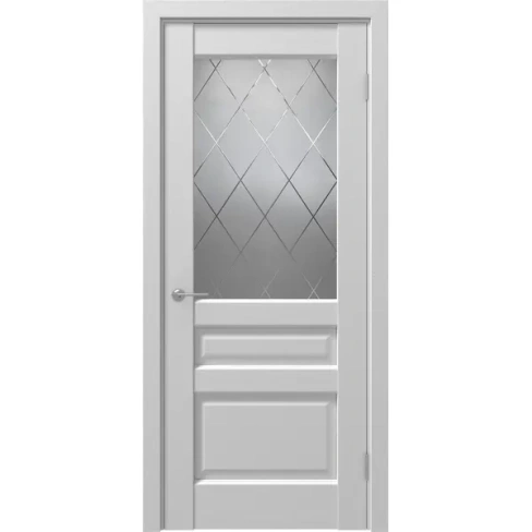 Дверь межкомнатная остекленная с замком и петлями в комплекте Artens Магнолия 70x200 см ПВХ цвет белое дерево ARTENS Art