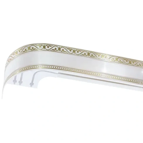 Карниз шинный трехрядный «Монарх» в наборе 240 см пластик цвет белый глянец DOMLEGRAND карниз