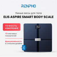 Весы напольные электронные RENPHO Elis Aspire - Smart WiFi Body Scale ES-WBE28 умные с диагностикой 13 показателей, черн