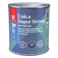 Лак алкидно-уретановый TIKKURILA Unica Super Strong яхтный полуматовый 0,9л, арт.700014011