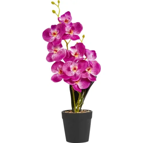 Искусственное растение Орхидея в горшке ø12 ПВХ цвет фиолетовый Без бренда None