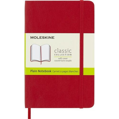 Блокнот Moleskine Classic Soft, 192стр, без разлиновки, мягкая обложка, красный [qp613f2]