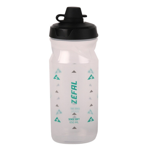 Фляга велосипедная Zefal Sense Soft 65 No-Mud Bottle Translucent, пластик, 650 мл, зеленый/серый, 2023, 155Q ZEFAL