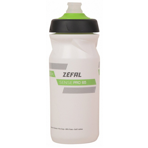 Фляга велосипедная Zefal Sense Pro 65 Bottle, пластик, 650 мл, белый/зеленый, 2023, 1453 ZEFAL