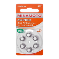 Батарейка Minamoto ZA13 BL6 Zinc Air 1.45V (6/60/600)