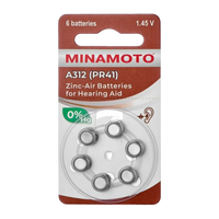 Элемент питания для слухового аппарата Minamoto ZA312 Zinc Air 1.45V BL-6