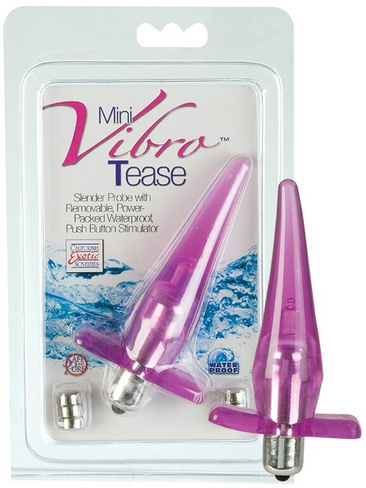Анальная пробка Mini Vibro Tease с вибрацией – розовый California Exotic Novelties
