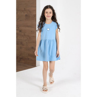 Платье детское "Сьюзи-2" кулирка с лайкрой пенье (р-ры: 110-146) голубой