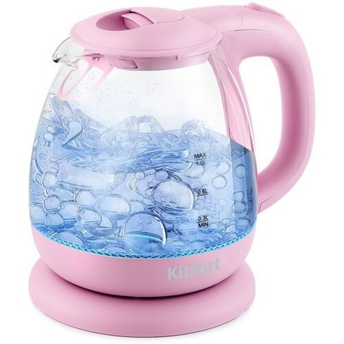 Чайник электрический KitFort КТ-653-2, 1100Вт, розовый