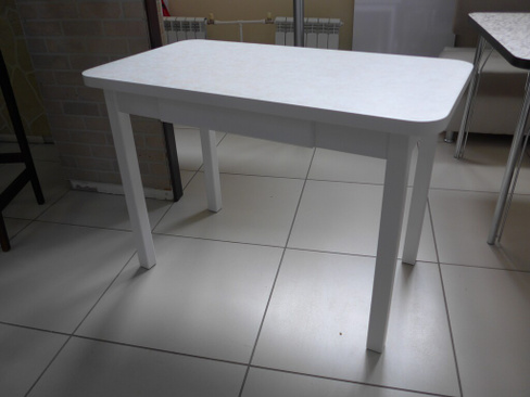Кухонный стол "Фреска" с ящиком, р-р 110х60 см., цвет "белая эмаль"