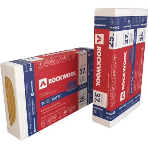 Звукоизоляция Rockwool Флор Баттс 25 мм 4.8 м² ROCKWOOL