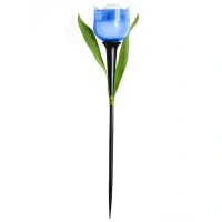 Светильник в грунт Uniel Тюльпан на солнечных батареях 30.5 см цвет голубой 1 режим нейтральный белый свет UNIEL USL-C-4