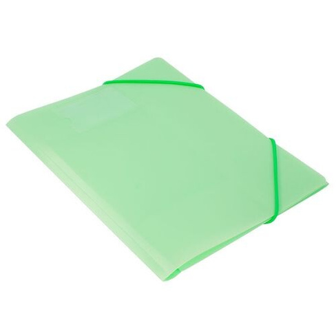Упаковка папок на резинке Бюрократ Gems GEMPR05GRN, A4, 30мм корешок, пластик, 0.5мм, зеленый турмалин 10 шт./кор.