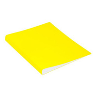 Папка с зажимом Бюрократ Double Neon DNE07PYEL, A4, пластик, 0.7мм, карман продольный внутренний, желтый 14 шт./кор.