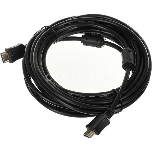 Кабель соединительный аудио-видео PREMIER 5-813 5.0, HDMI (m) - HDMI (m), ver 2.1, 5м, GOLD, ф/фильтр, черный