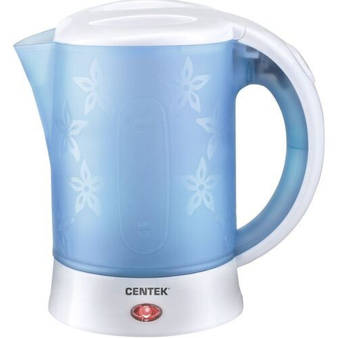 Чайник электрический CENTEK CT-0054, 650Вт, голубой и белый