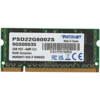 Оперативная память Patriot PSD22G8002S DDR2 - 1x 2ГБ 800МГц, для ноутбуков (SO-DIMM), Ret