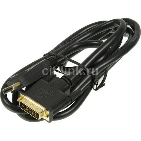 Кабель Display Port NingBo DisplayPort (m) - DVI-D Dual Link (m), GOLD, 1.8м, блистер, черный