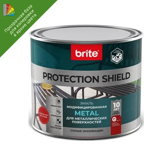Грунт-эмаль по ржавчине Brite Protect Shield полуматовая цвет прозрачный 1.8 л BRITE None