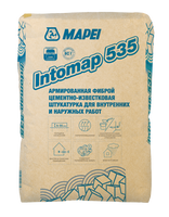 Штукатурка цементно-известковая армированная фиброй Mapei Intomap 535, 25 кг