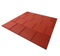 Плитка для дорожек Zking 33х33х3,0 полимерпесчаная кирпично-красная