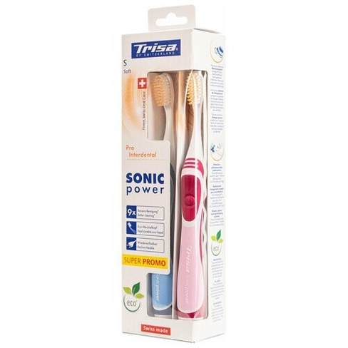 Электрическая зубная щетка Sonicpower akku, 2 шт.(686077-Pink-Blue) Trisa