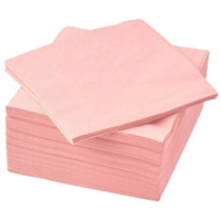 Салфетки бумажные Веселая затея для праздника и пикника Пастель розовая, 33х33 см, 12 шт