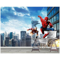 Фотообои Флизелиновые с виниловым покрытием Детские Супергерои Человек Паук 400х270 см Barton Wallpapers