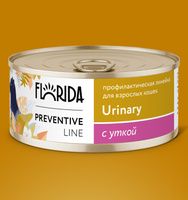 Florida Preventive Line консервы urinary для кошек. "Профилактика образования мочевых камней" с уткой (100 г)