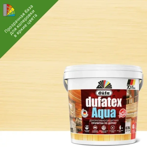Пропитка для дерева водная прозрачная Dufatex aqua 0.75 л DUFA None