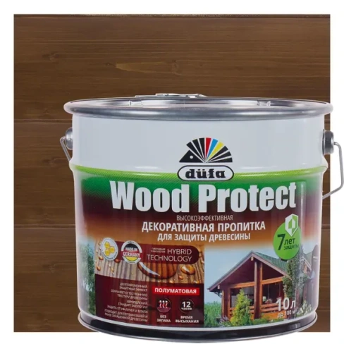 Антисептик Wood Protect цвет палисандр 10 л DUFA