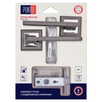 Дверные ручки Punto Tech, без запирания, комплект, цвет графит PUNTO QL52